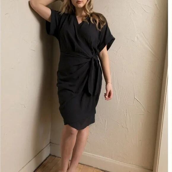 Able Cady Wrap Dress Size XXL Amber Black - Picture 1 of 13